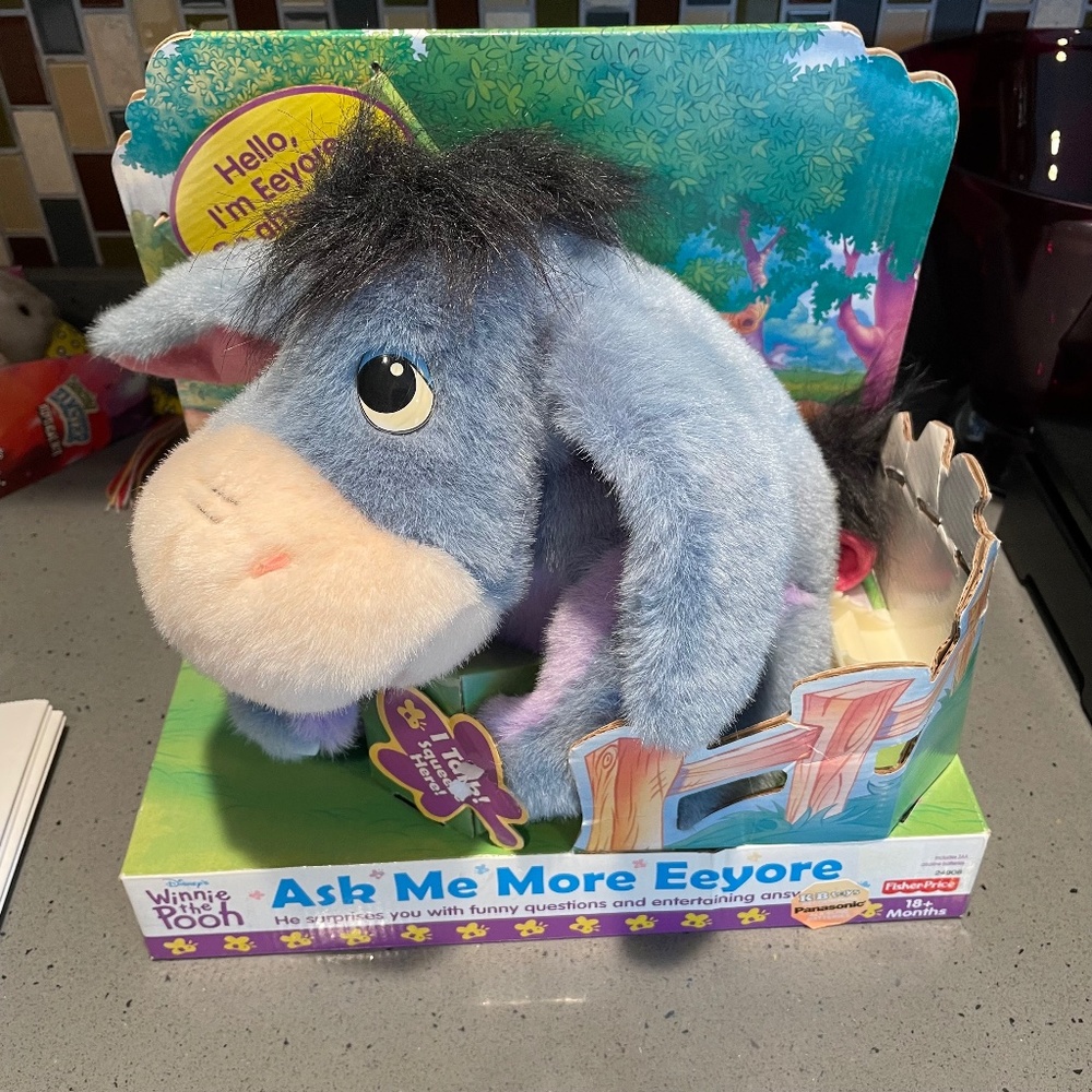 Vintage "Ask Me More"  Eeyore talking toy